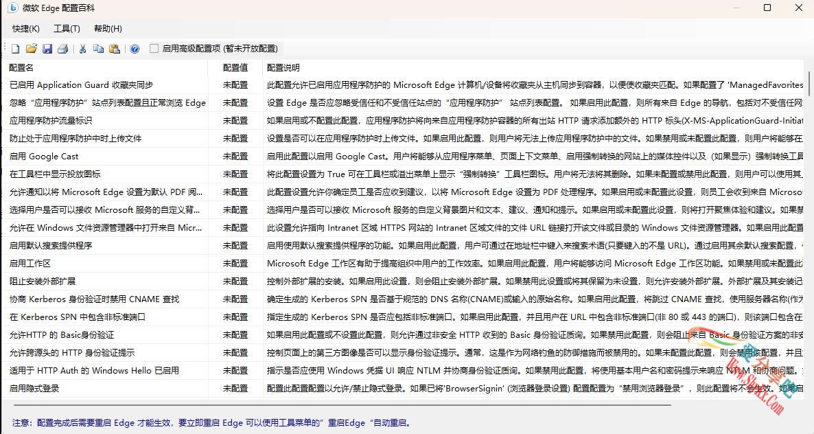 微软Edge配置百科工具 V1.0 绿色便携版
